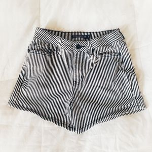 Hot Topic Blackheart Black & White Striped Shorts
